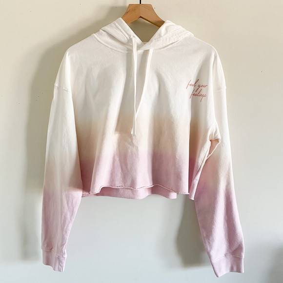 Cropped Pink Ambre Hoodie - Picture 1 of 7